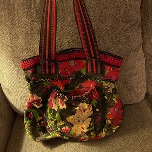 Sakroots Red, Brown, yellow purse.